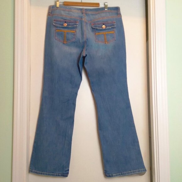 'Stretch Low-Rise Boot' Jeans * Buttoned Back Flap Pockets * Fun Stitching Sz16 - Picture 10 of 10